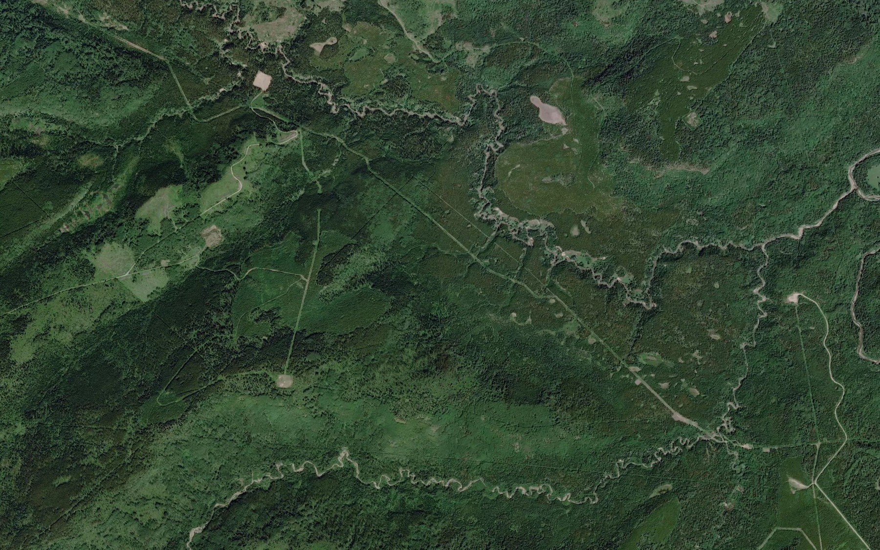 Satellite map of the Hourglass Creek