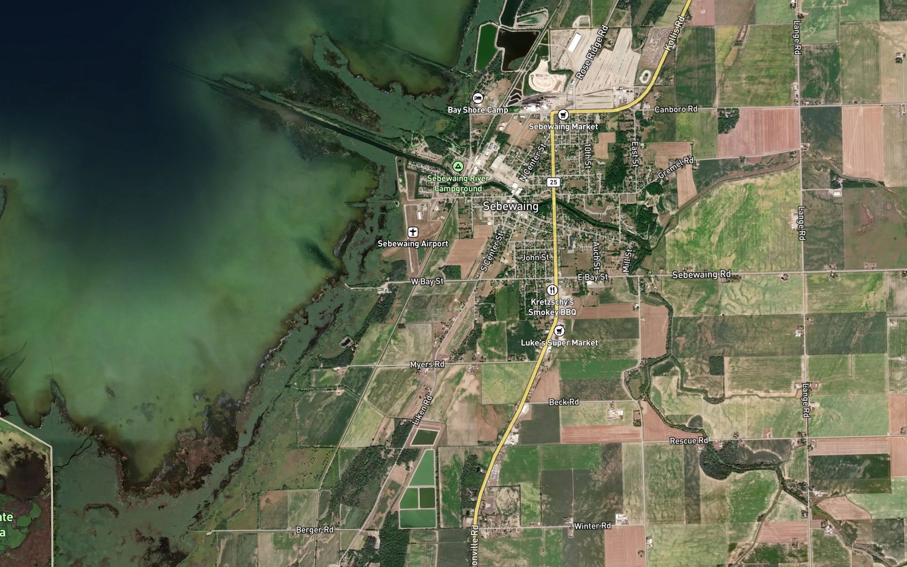 Satellite map of the West Branch