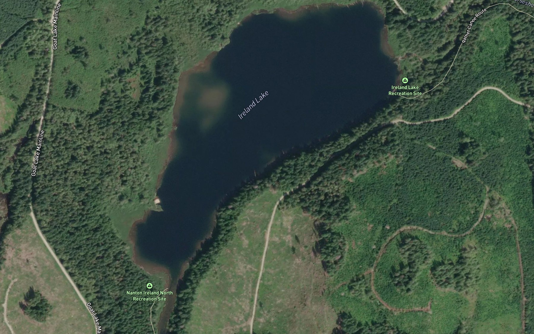 Satellite map of the Ireland Lake