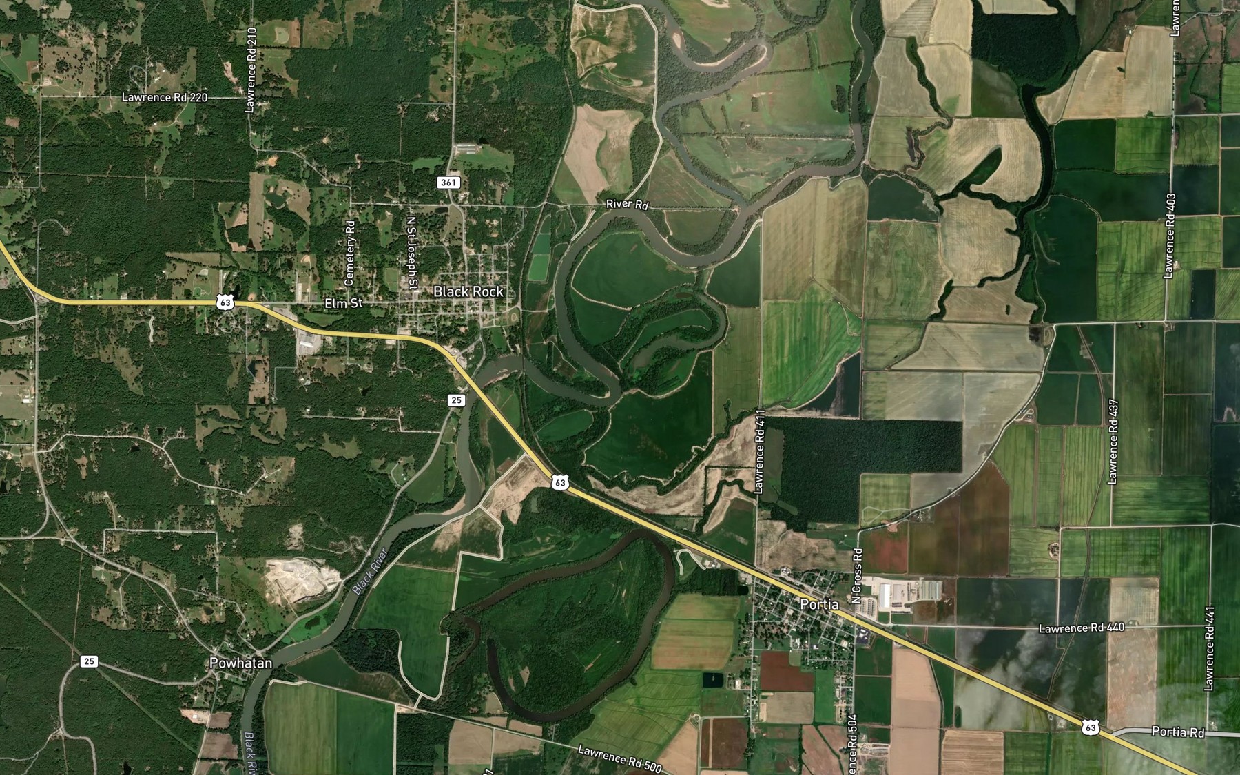 Satellite map of the Eagle Riffle