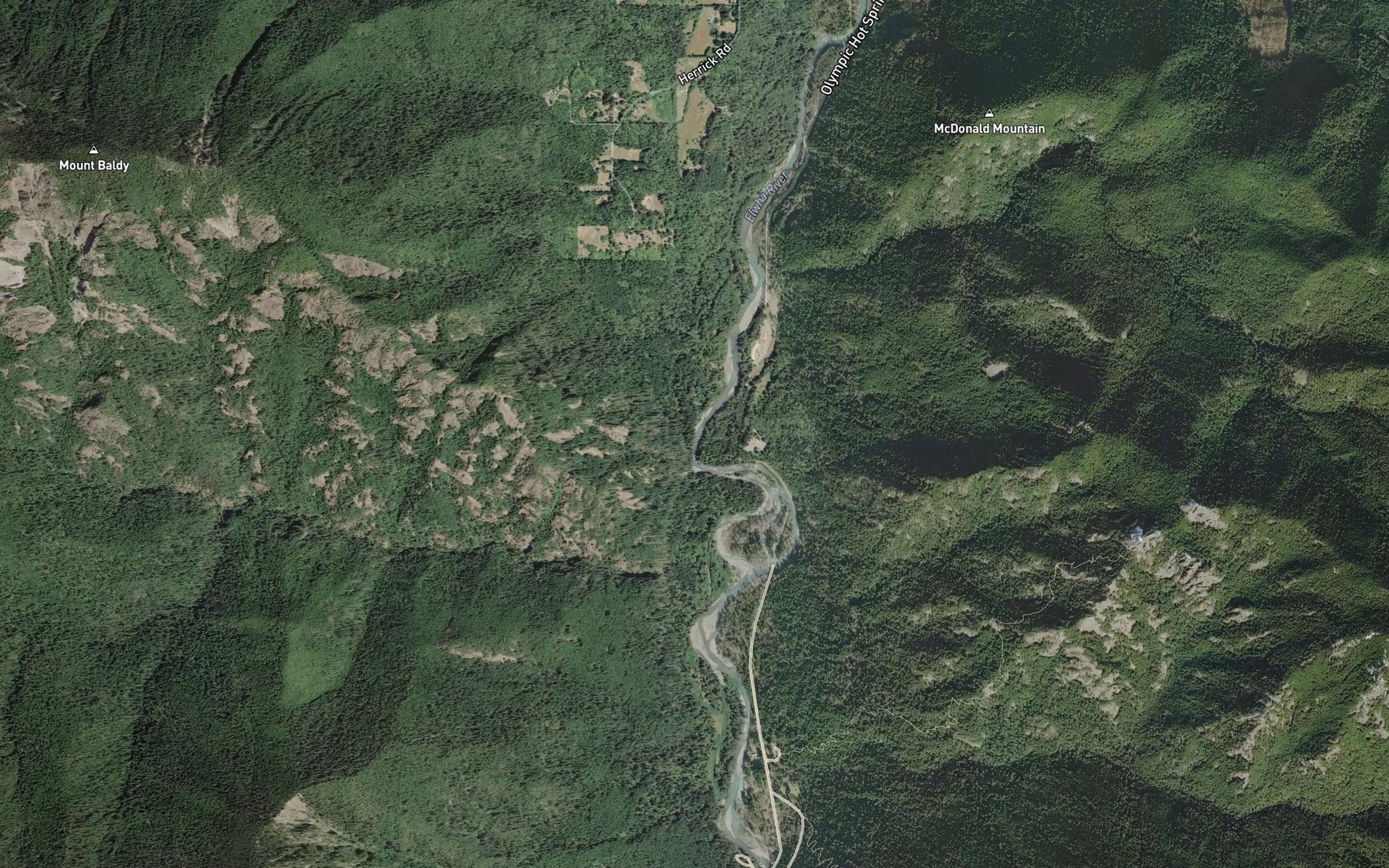Satellite map of the Freeman Creek