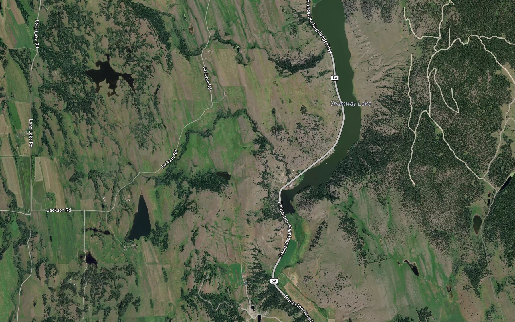 Satellite map of the Ussher Creek
