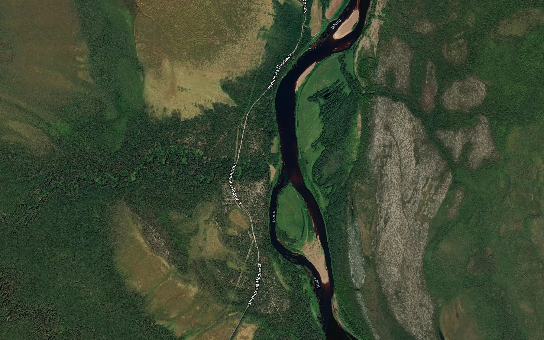 Satellite map of the Uzhpelya
