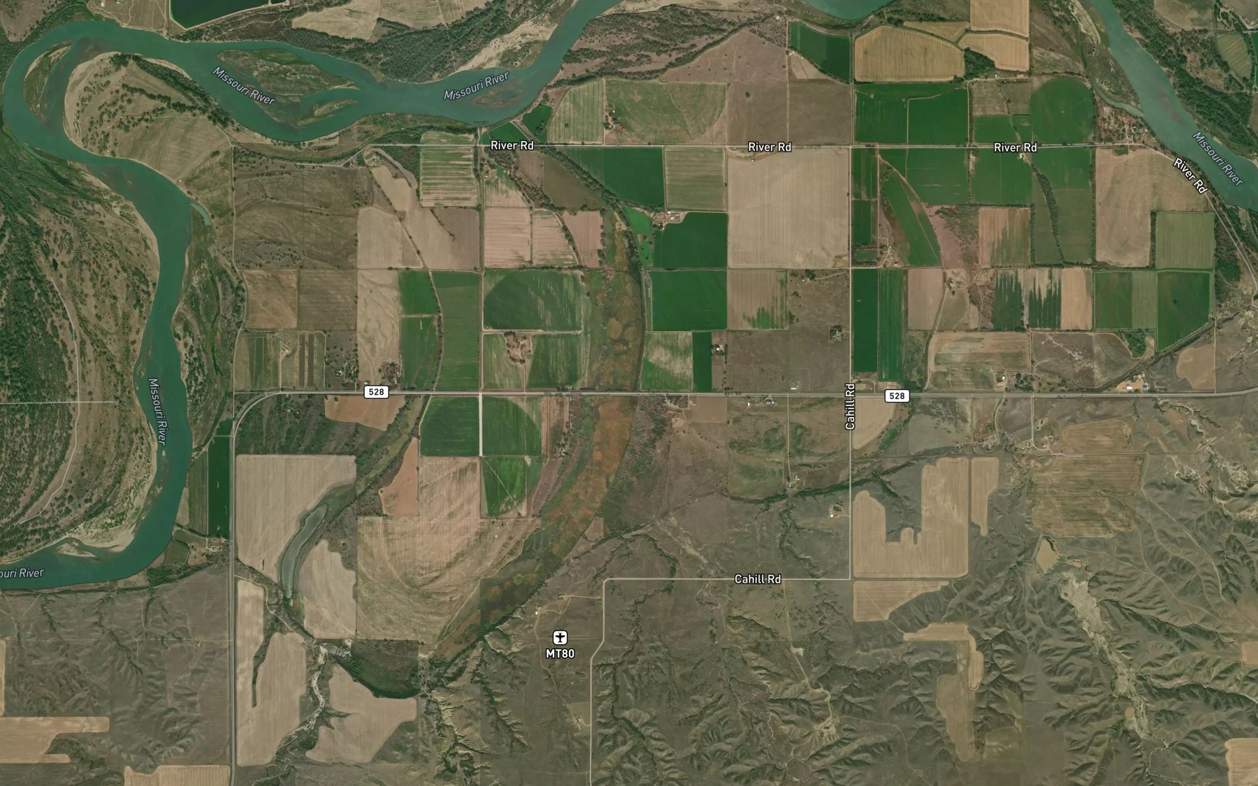 Satellite map of the Fort Charles Cutoff