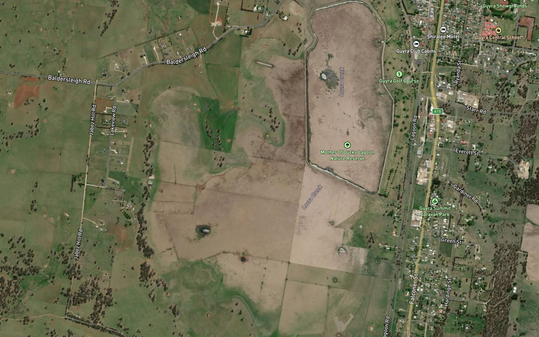 Satellite map of the Mother of Ducks Lagoon