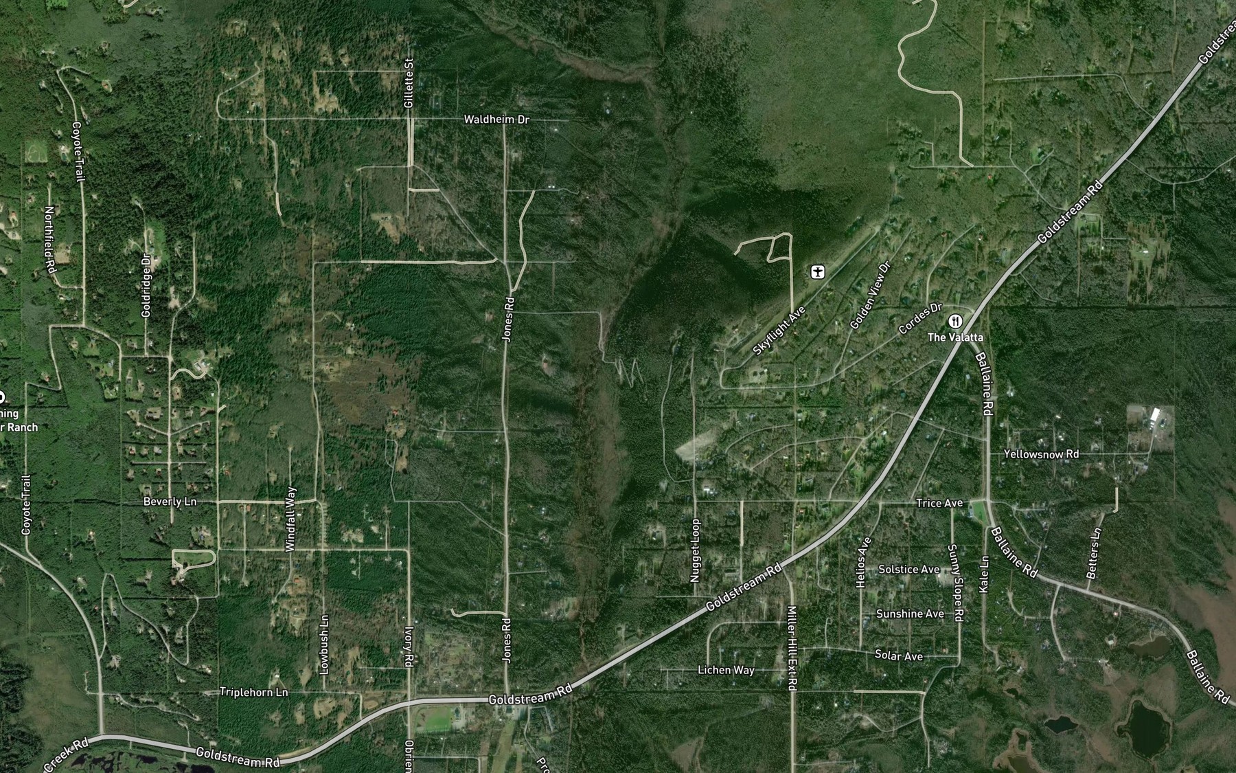 Satellite map of the Frenchman Creek