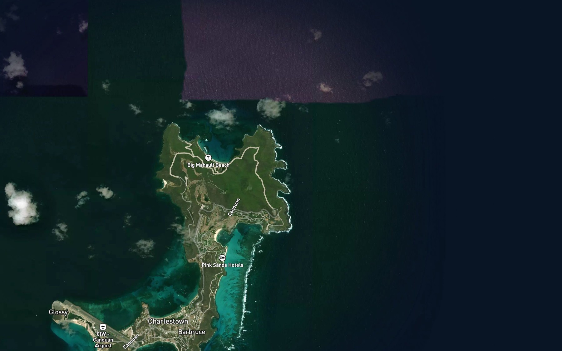 Satellite map of the Cloey Hole