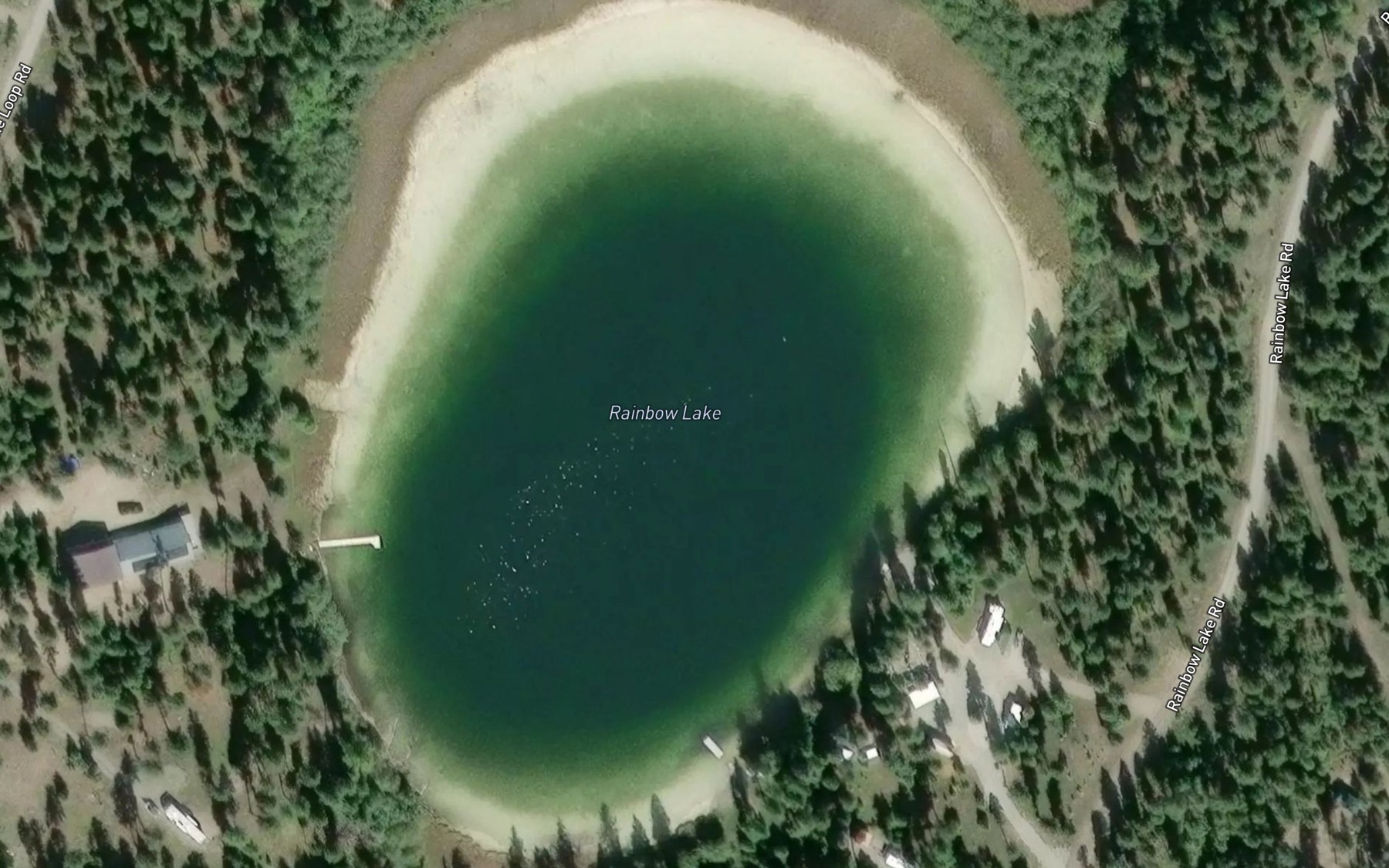 Satellite map of the Rainbow Lake