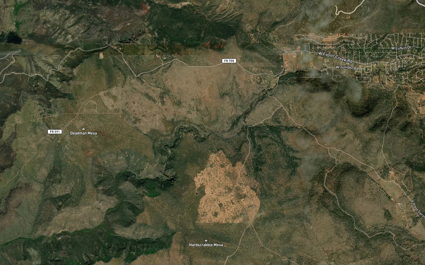 Satellite map of the Strawberry Creek