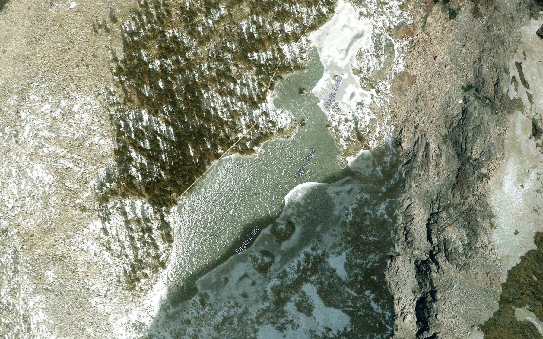 Satellite map of the Eagle Lake