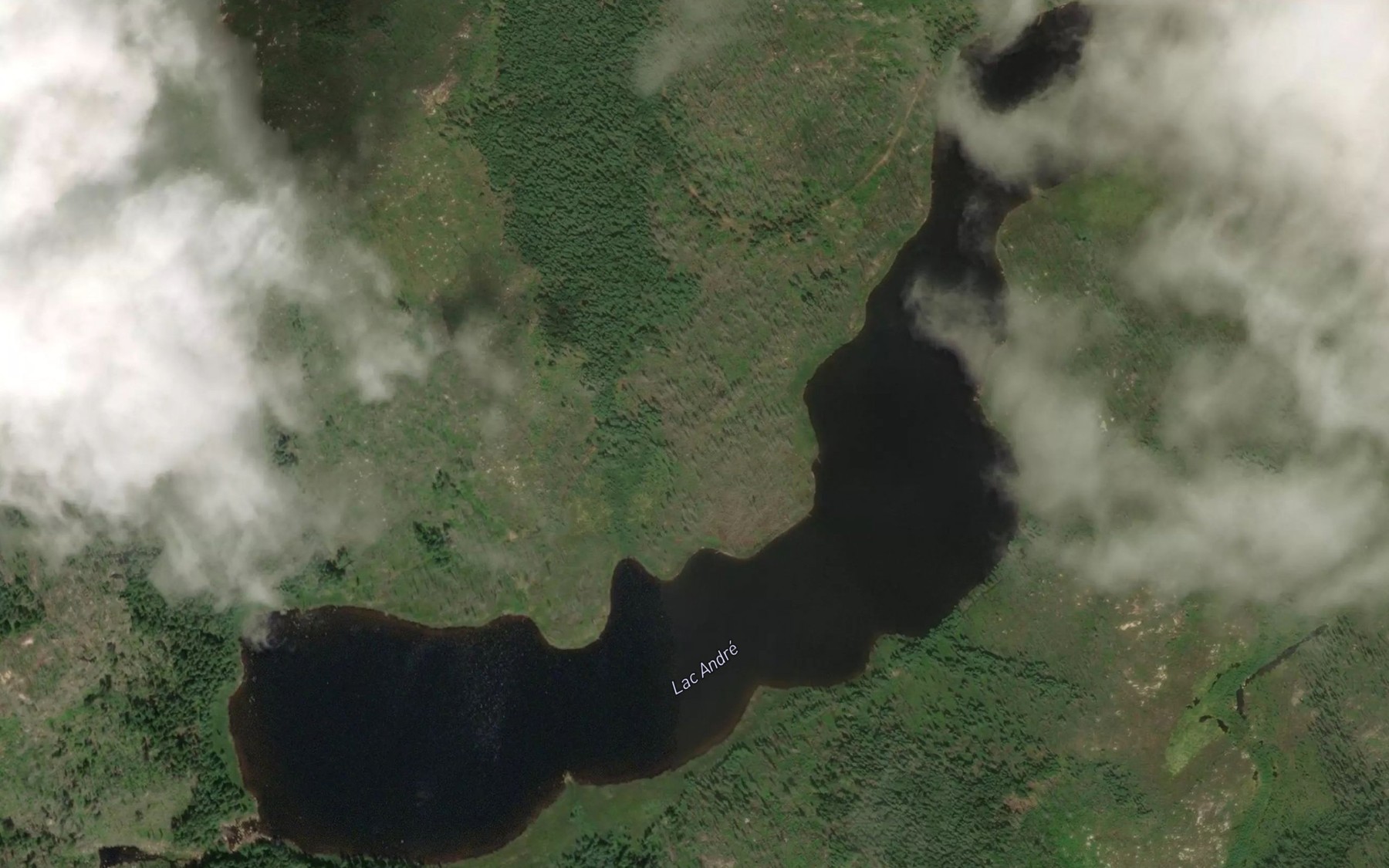 Satellite map of the Lac Andre
