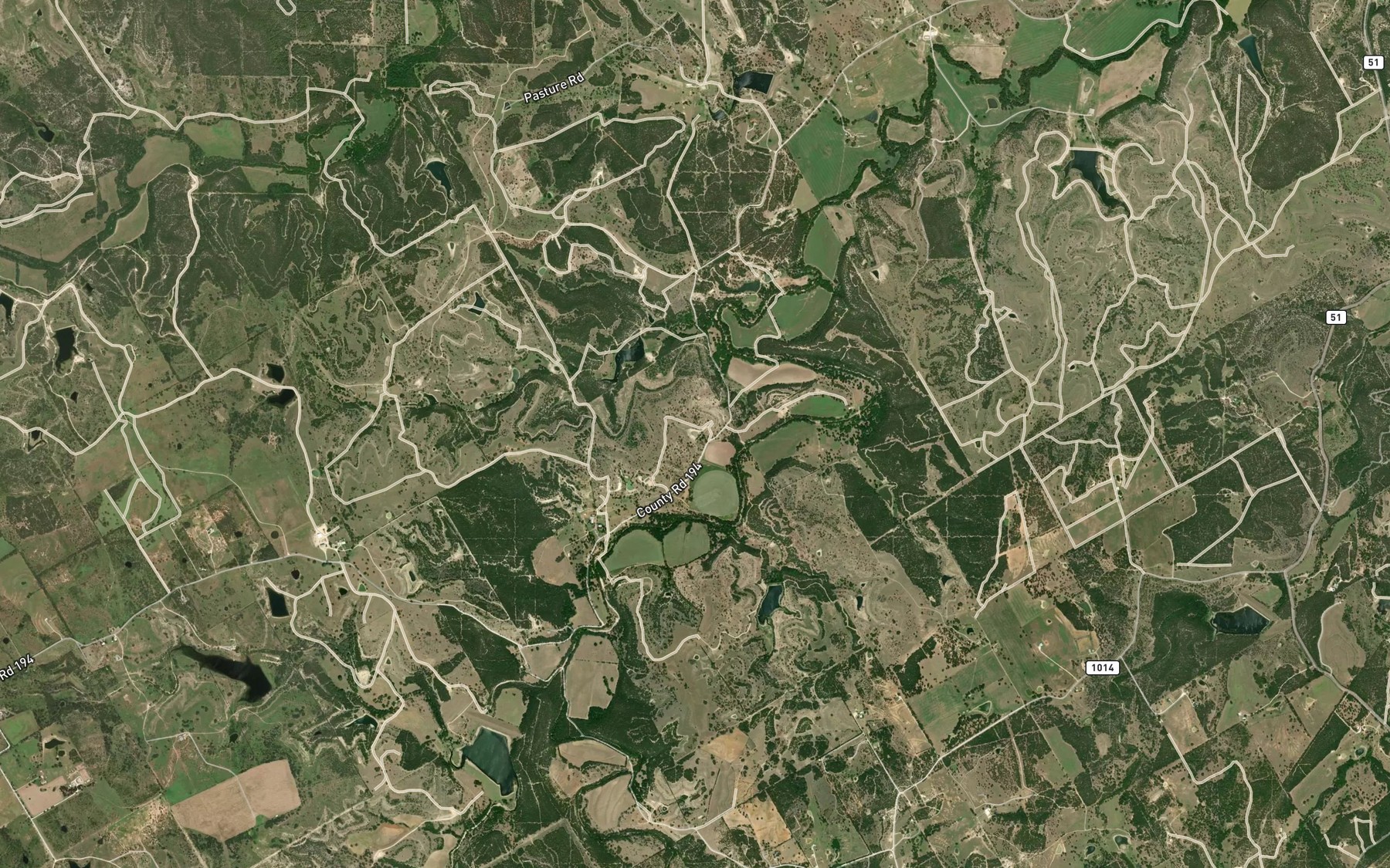 Satellite map of the Brock Lake
