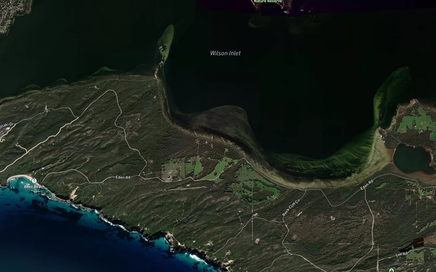 Satellite map of the Eden Bank