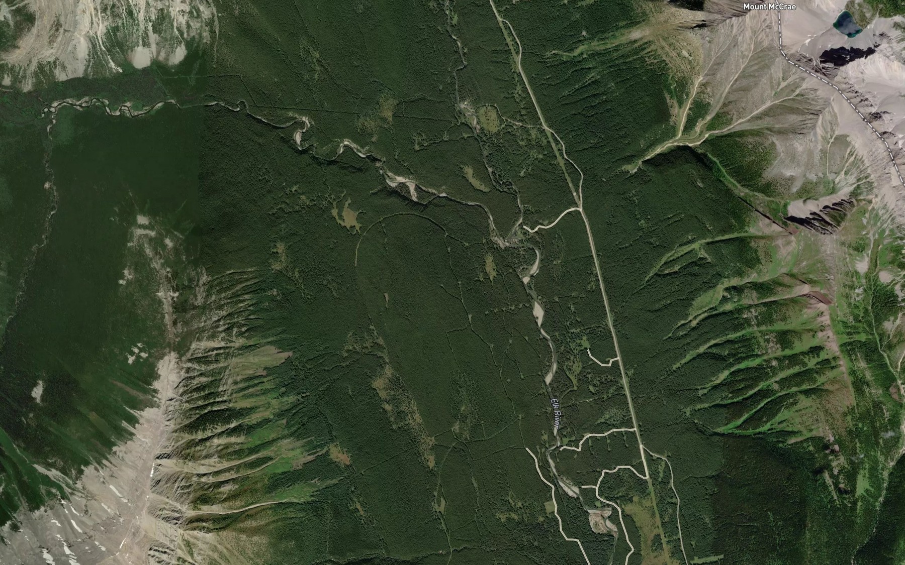 Satellite map of the Cadorna Creek