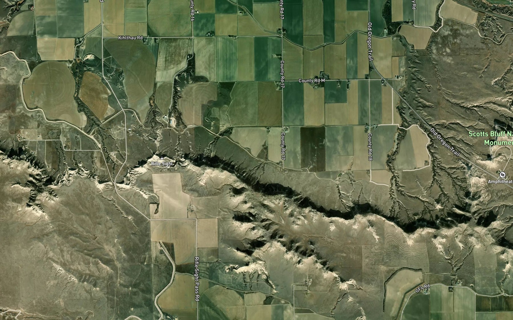 Satellite map of the Scotts Bluff Lateral