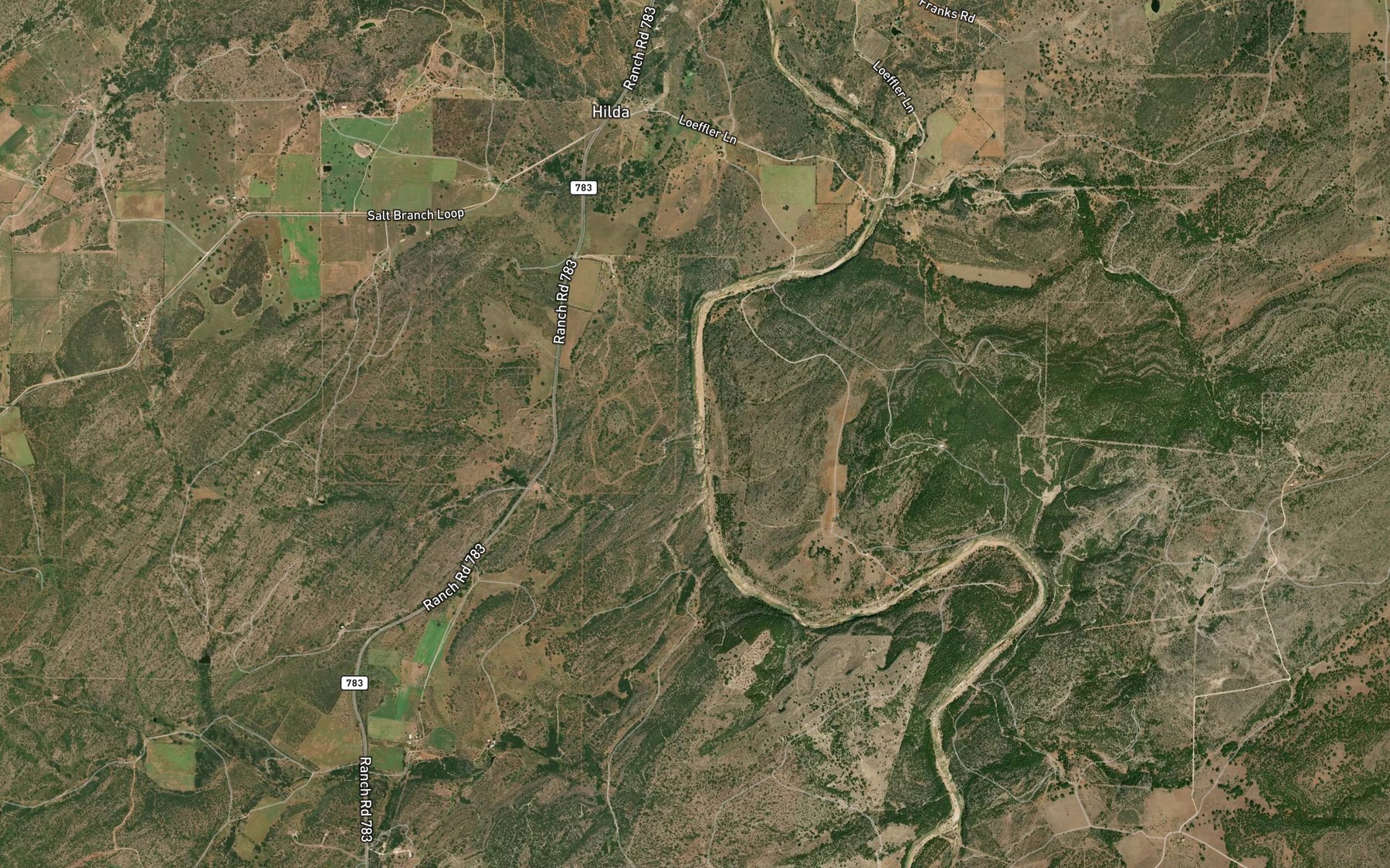 Satellite map of the Deer Creek