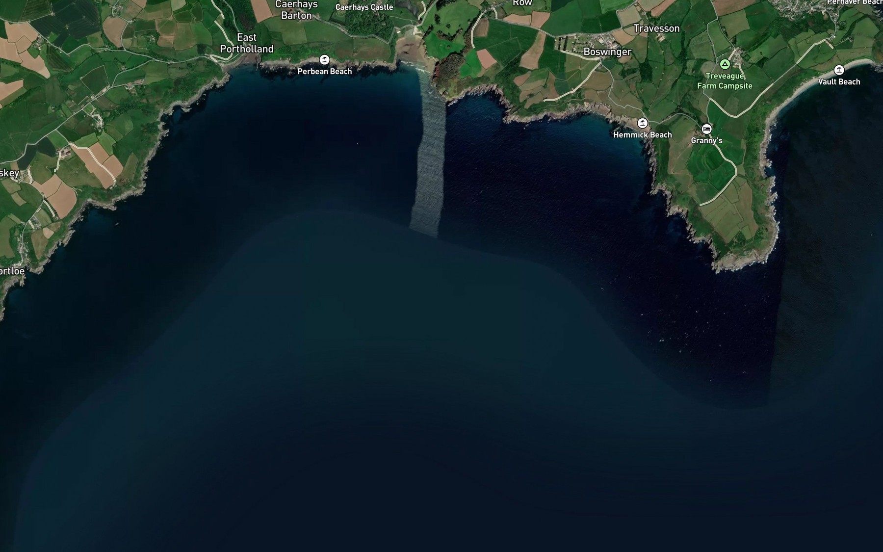 Satellite map of the Veryan Bay