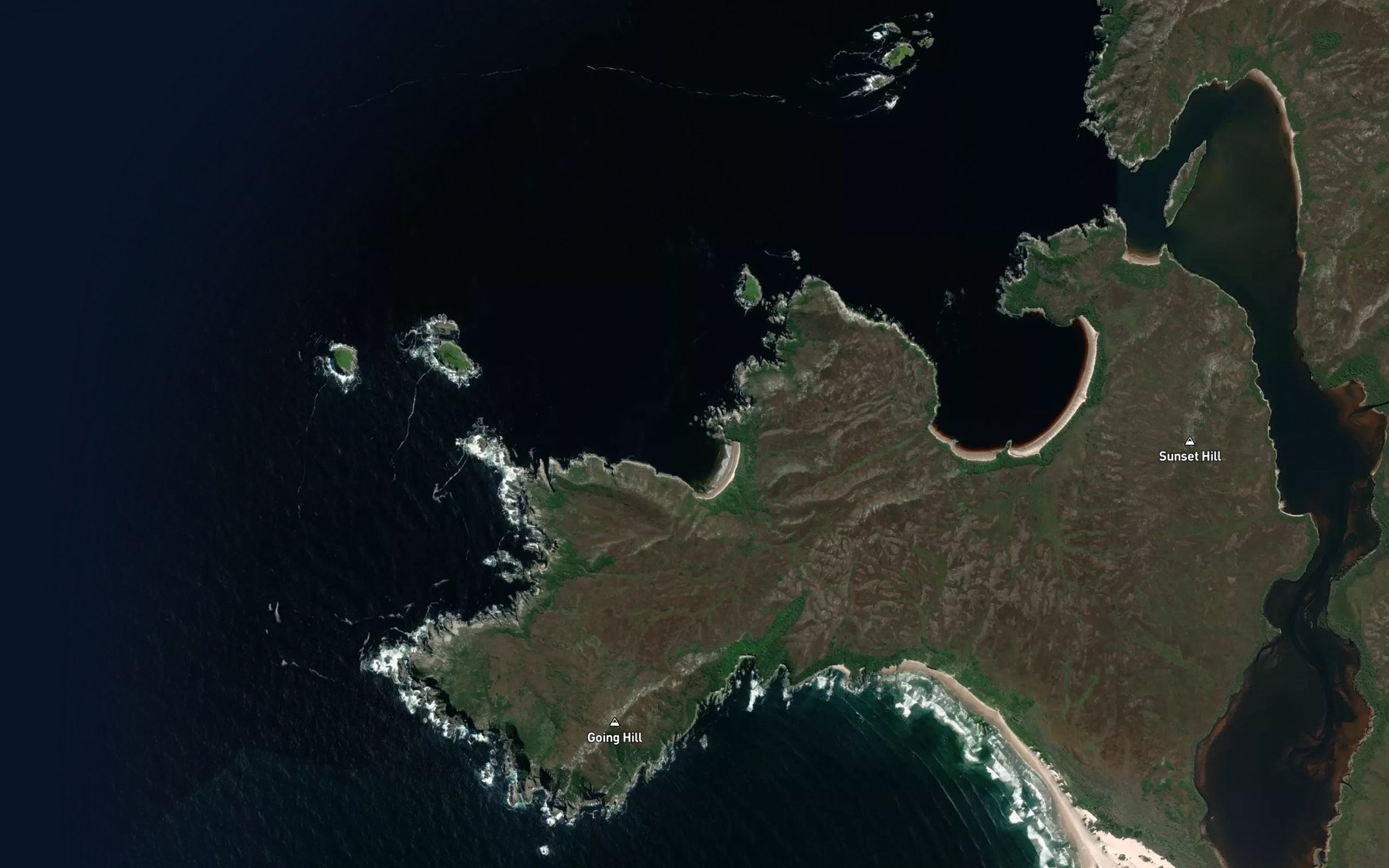 Satellite map of the Norman Cove