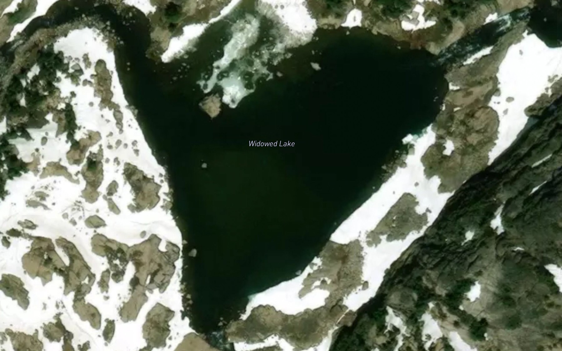 Satellite map of the Widowed Lake