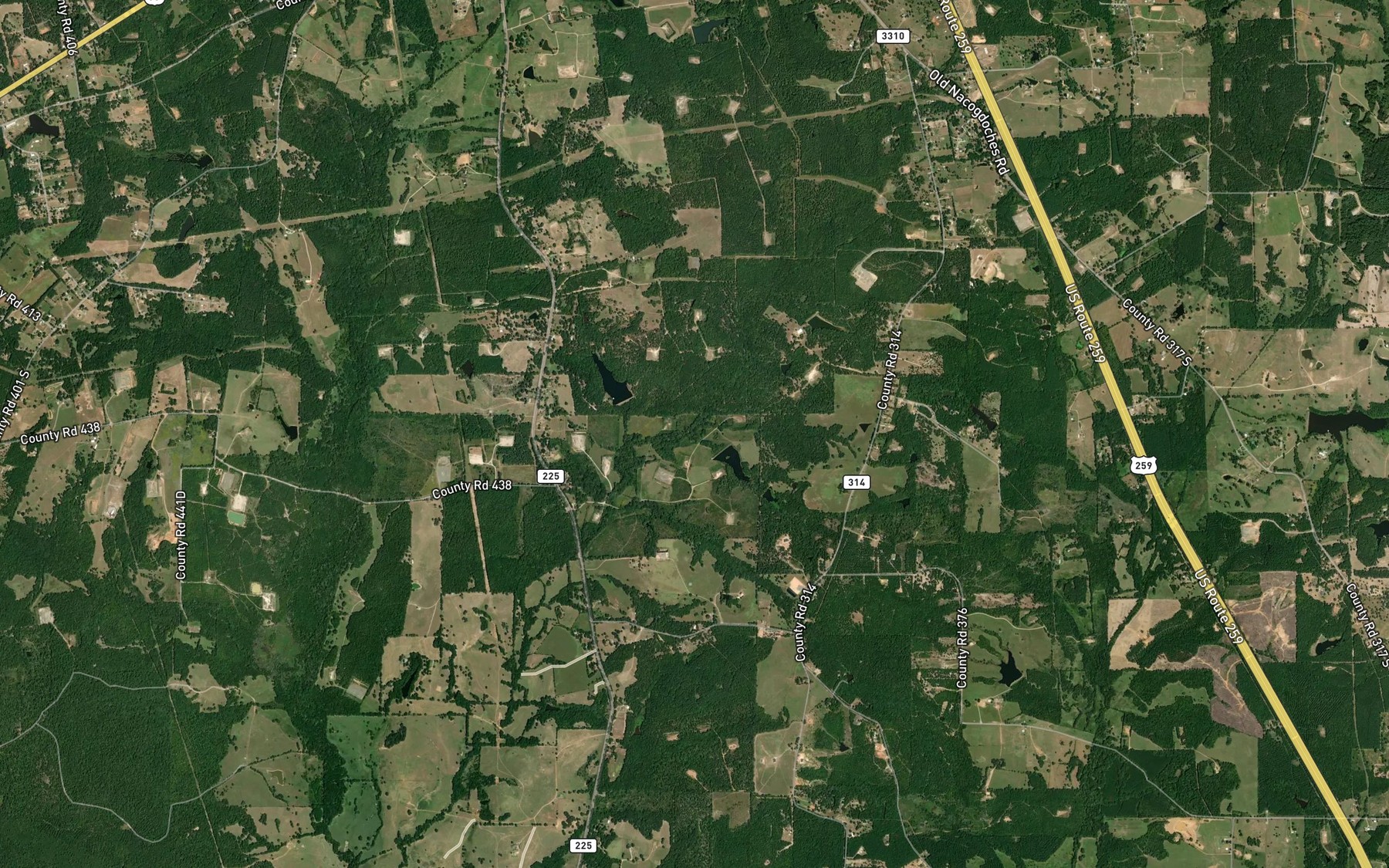 Satellite map of the Bethel Creek