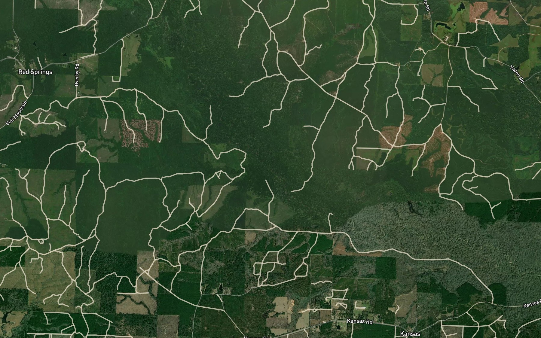 Satellite map of the Little Beech Branch