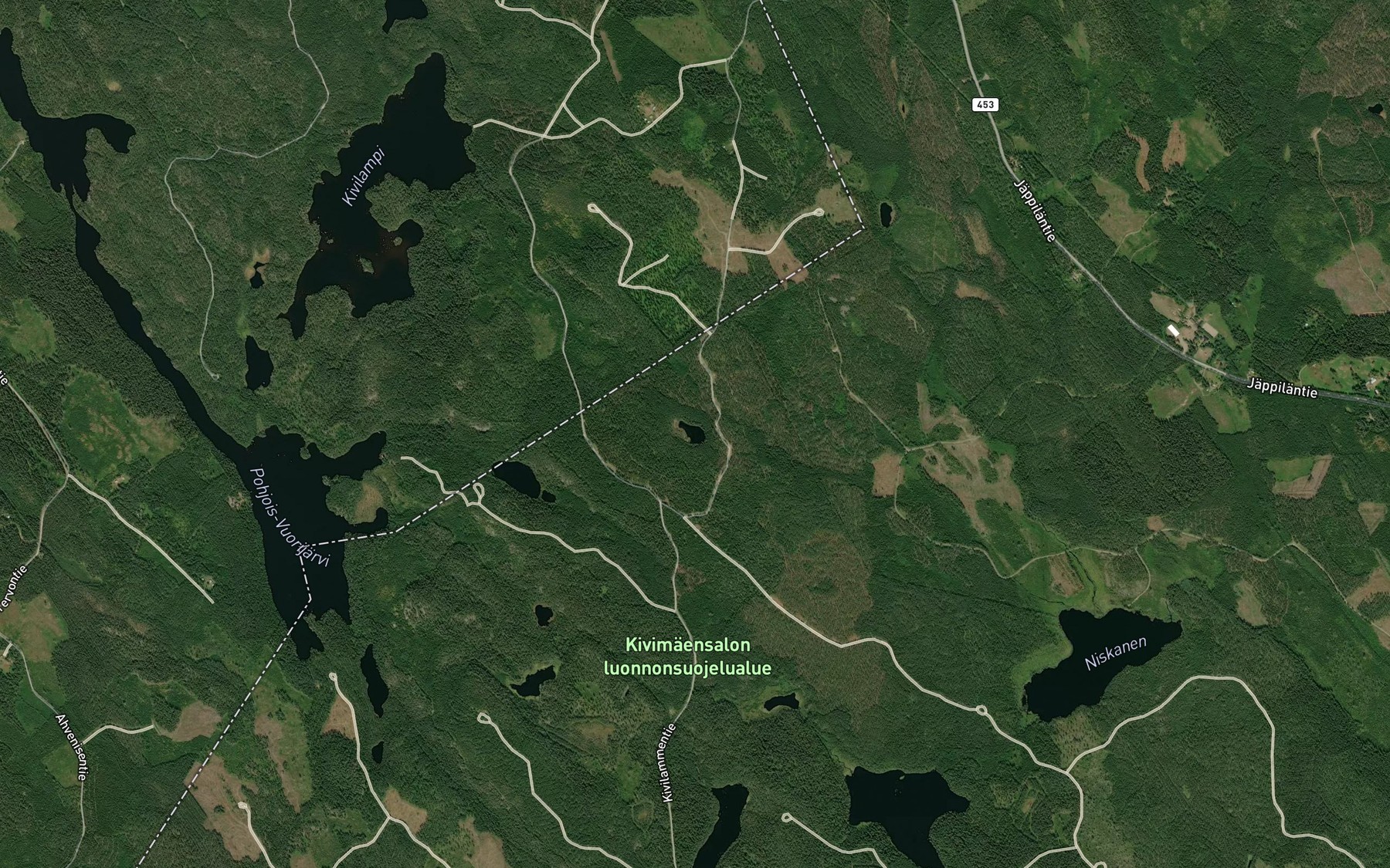 Satellite map of the Keltalampi