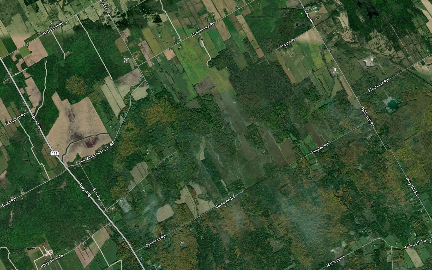 Satellite map of the McDonald Drain