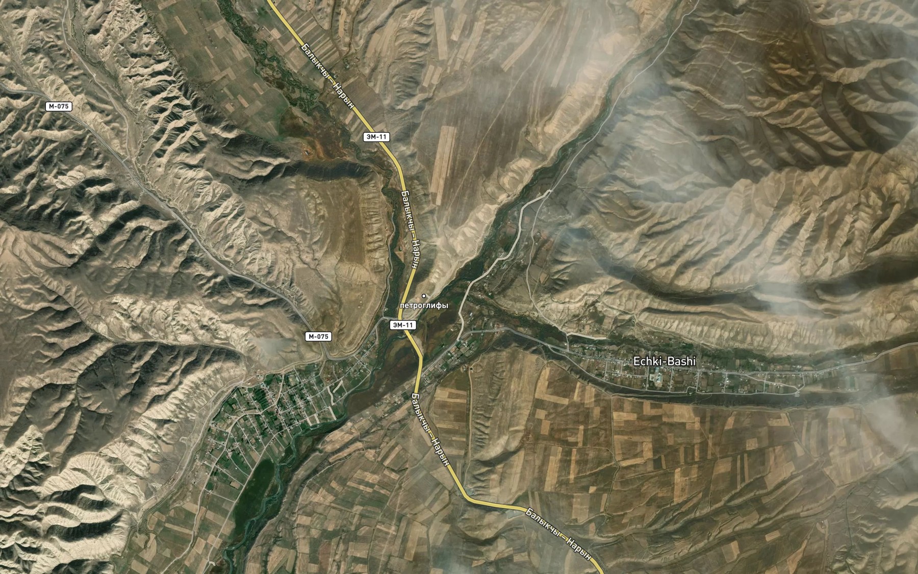 Satellite map of the Ichkebash