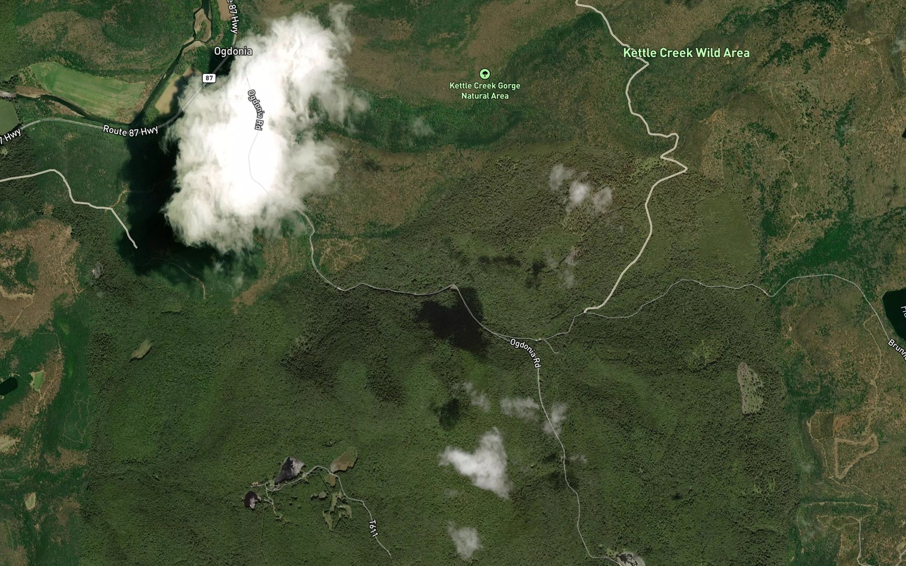 Satellite map of the Falls Run