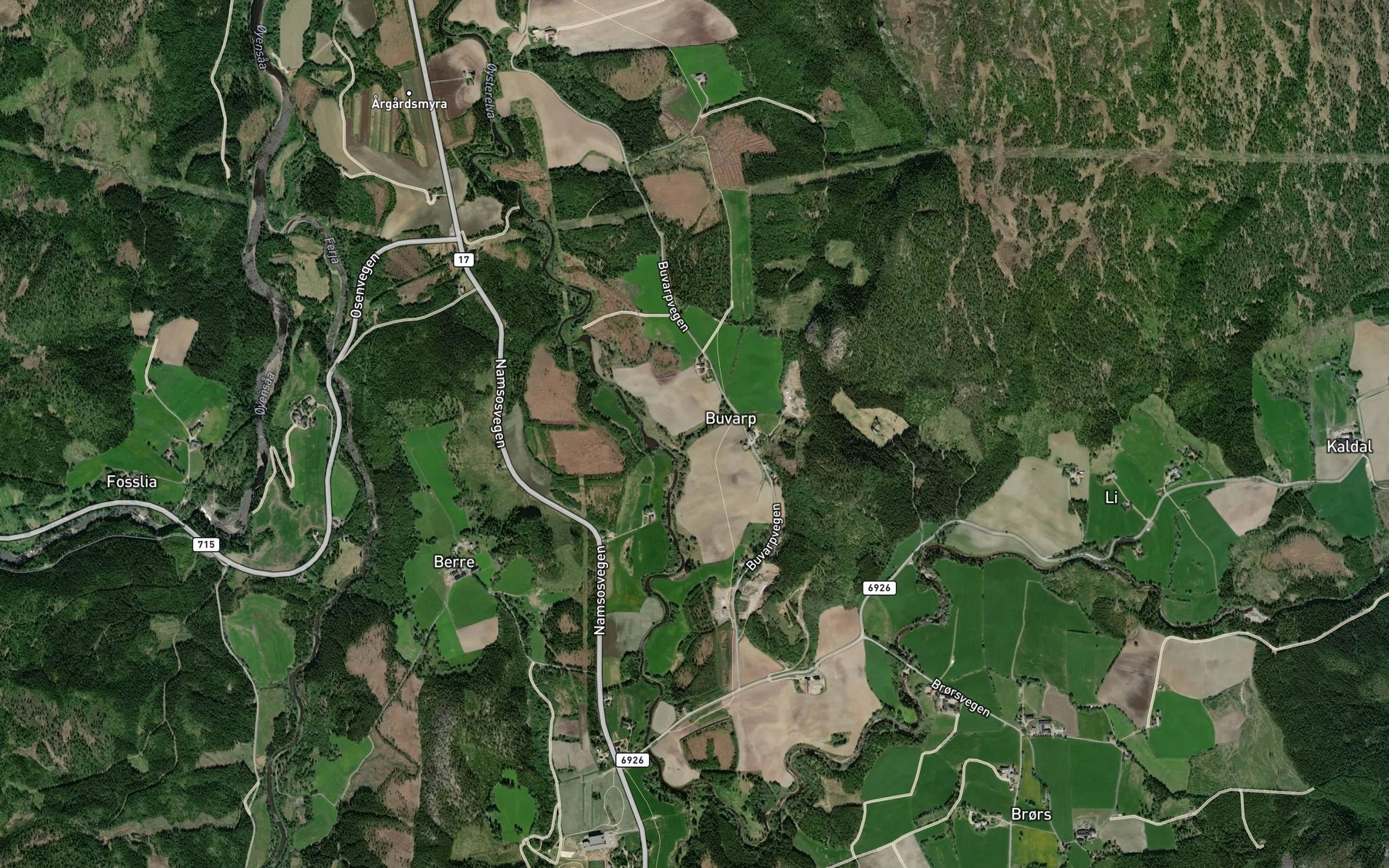Satellite map of the Bursdalbekken
