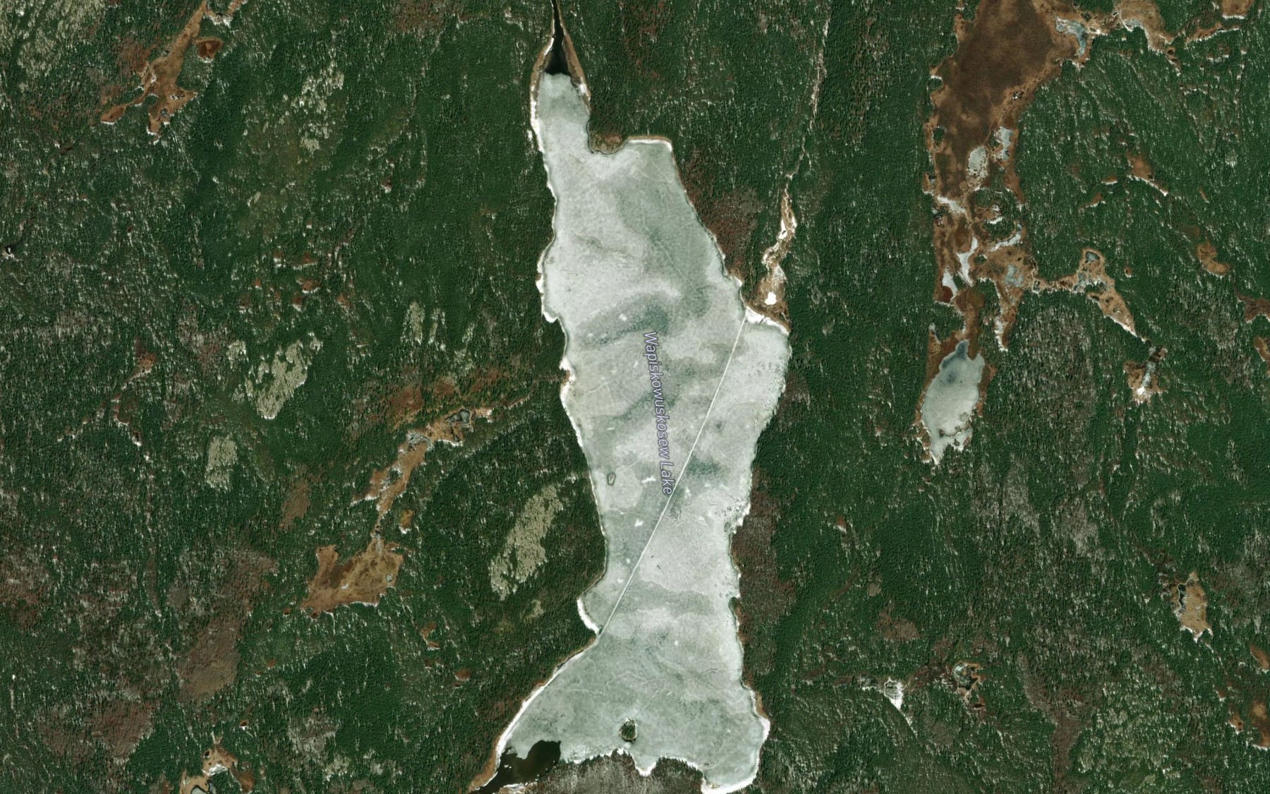 Satellite map of the Wapiskowuskosew Lake