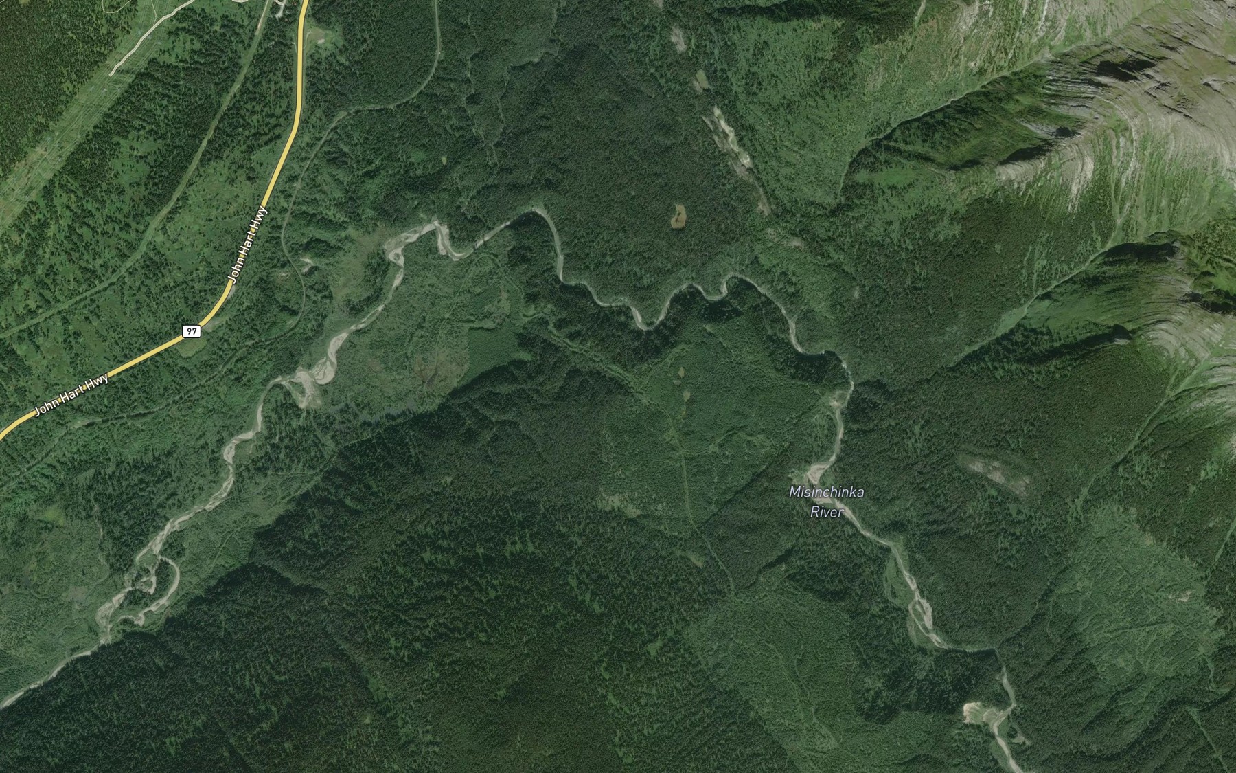 Satellite map of the Atunatche Creek
