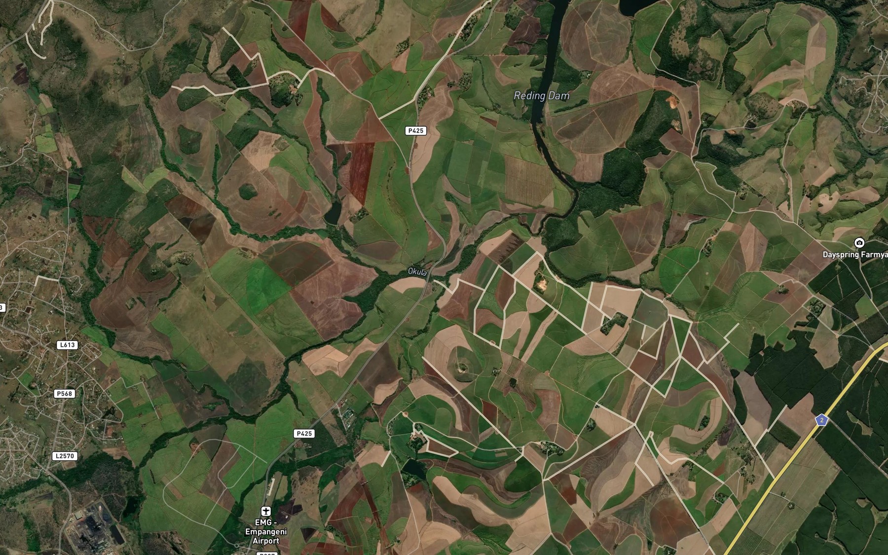 Satellite map of the Okula