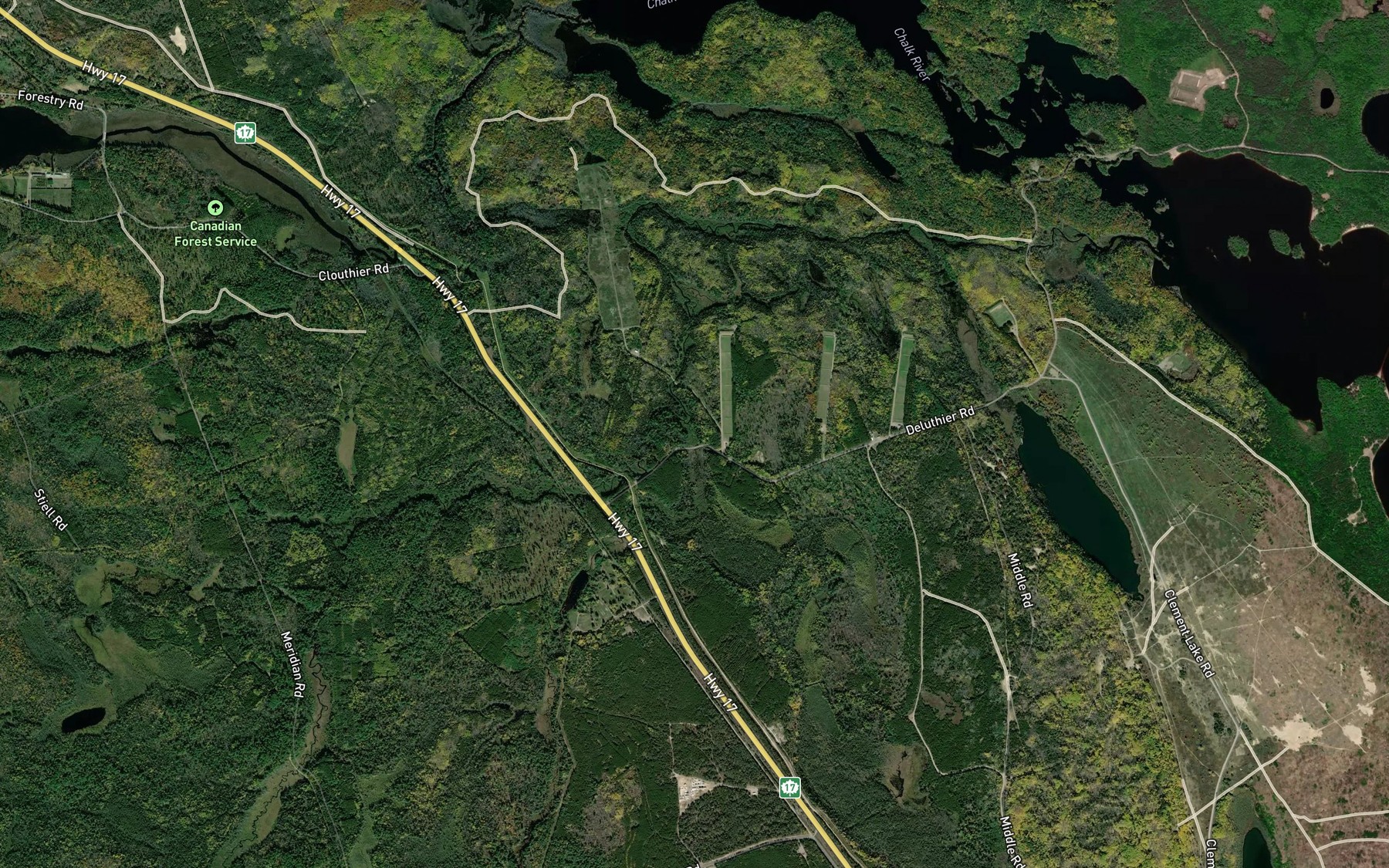 Satellite map of the Young Creek