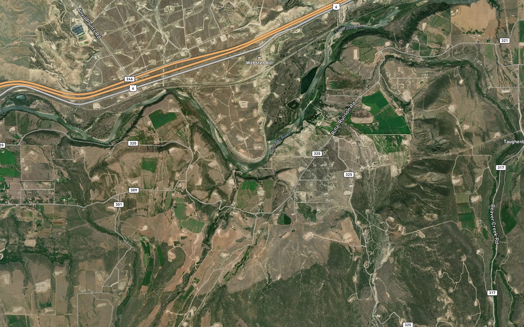 Satellite map of the Spruce Creek