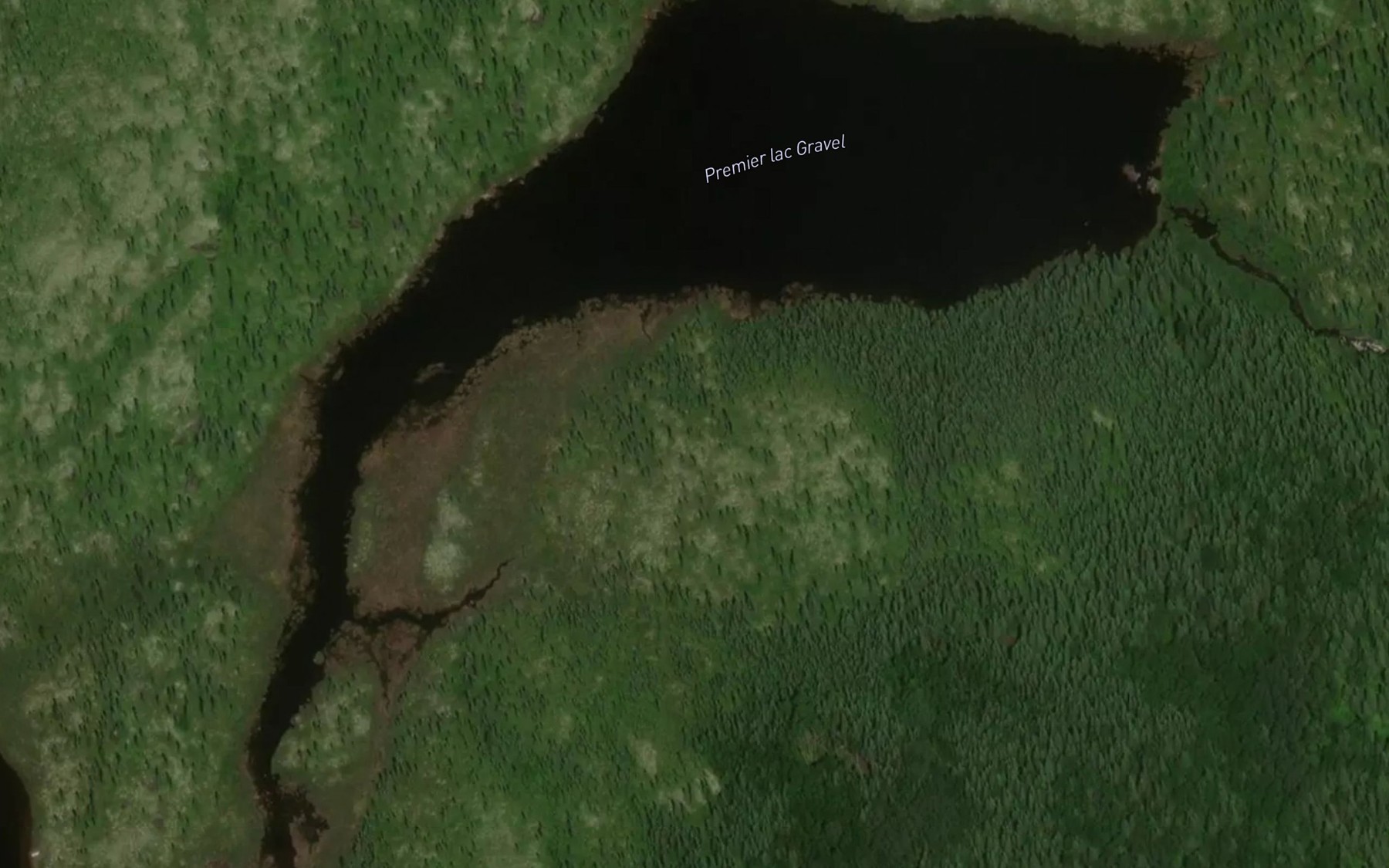 Satellite map of the Premier lac Gravel