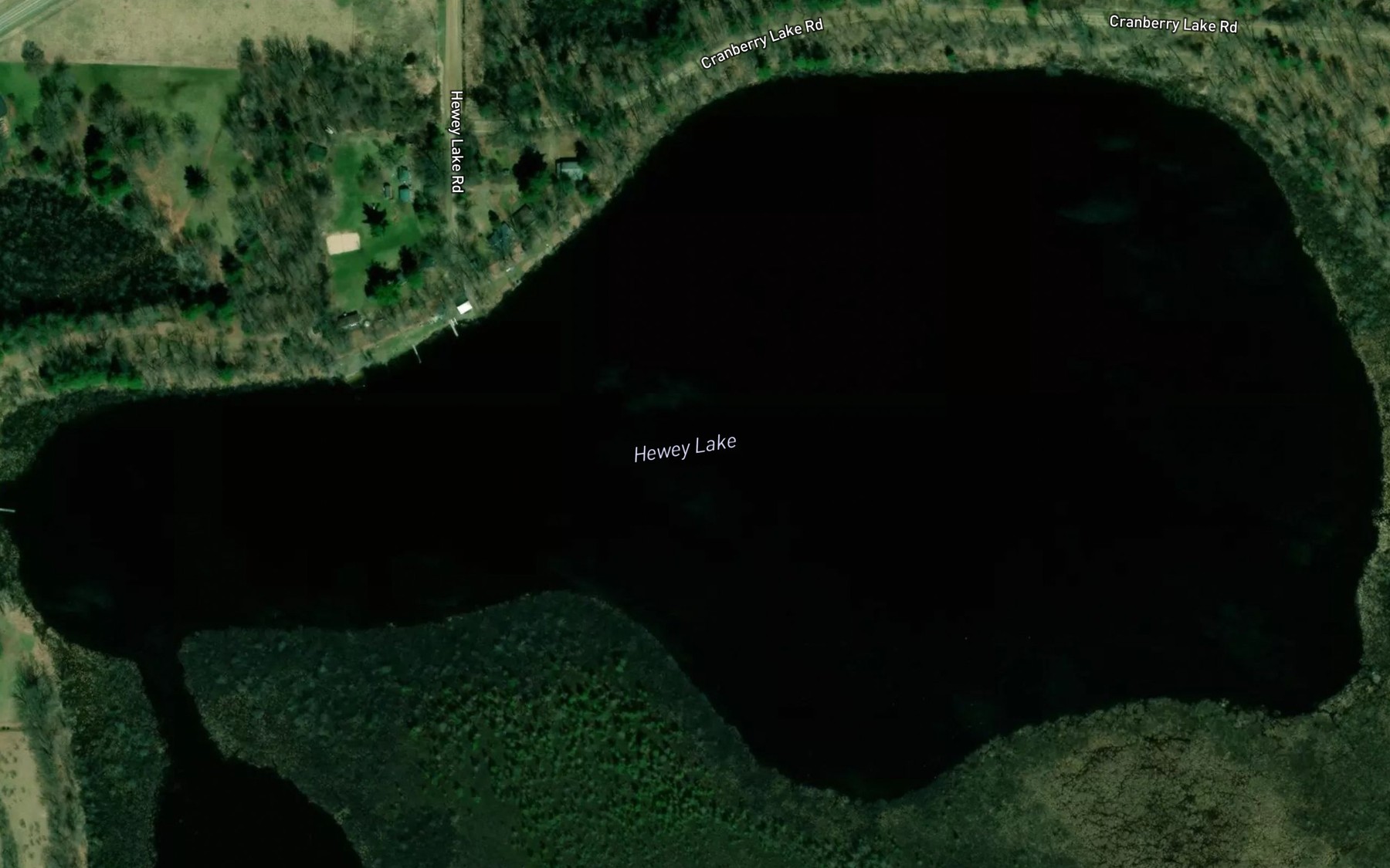 Satellite map of the Hewey Lake