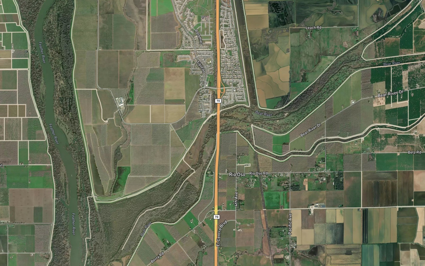 Satellite map of the Yankee Slough