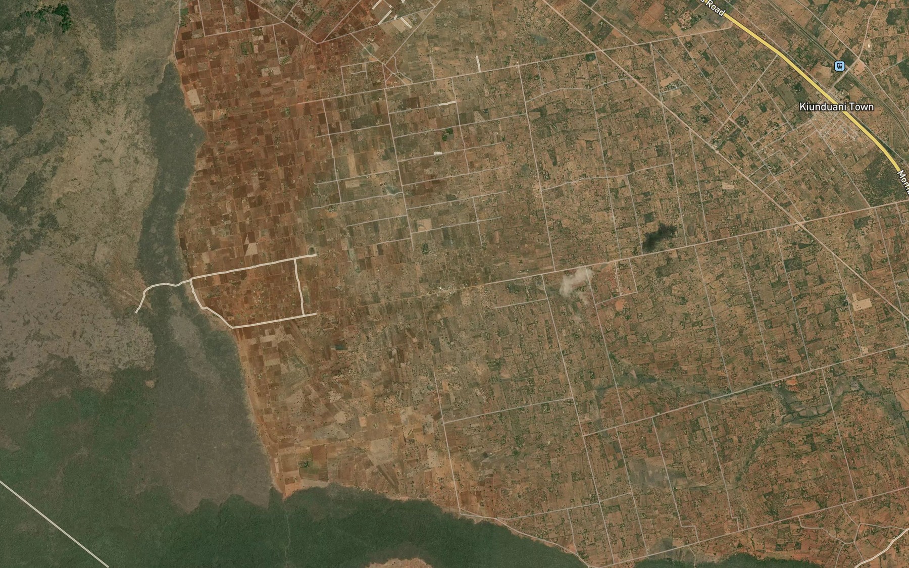 Satellite map of the Chyulu