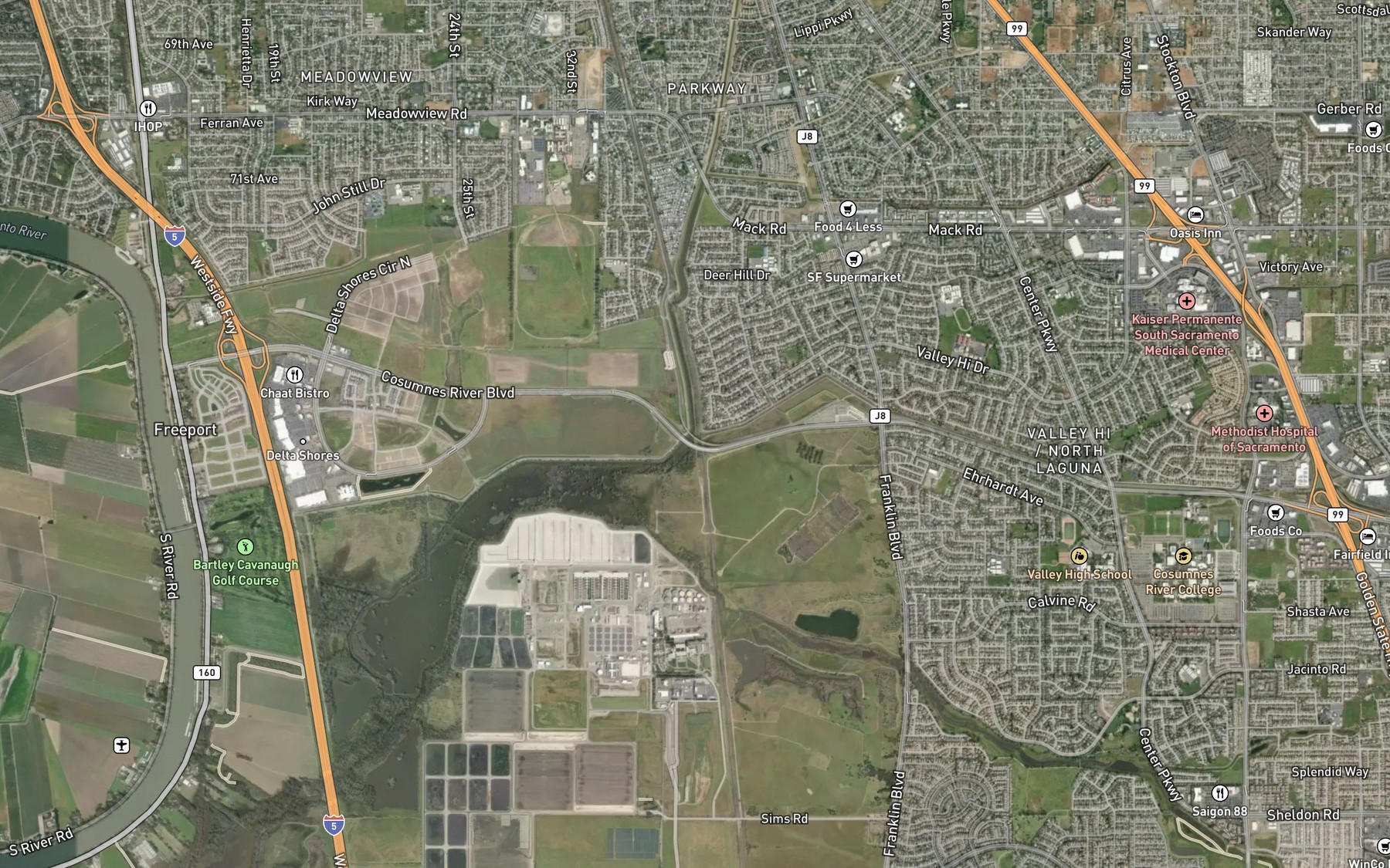 Satellite map of the Beacon Creek