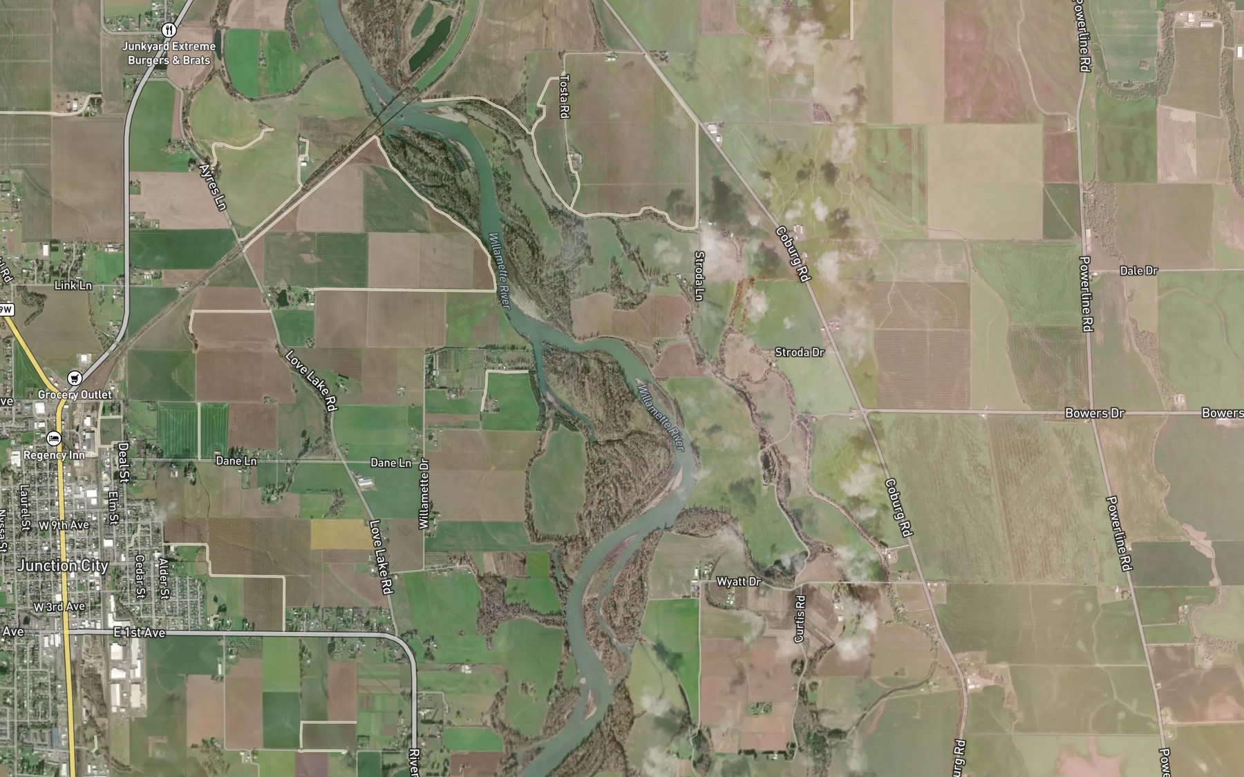 Satellite map of the Harpers Bend