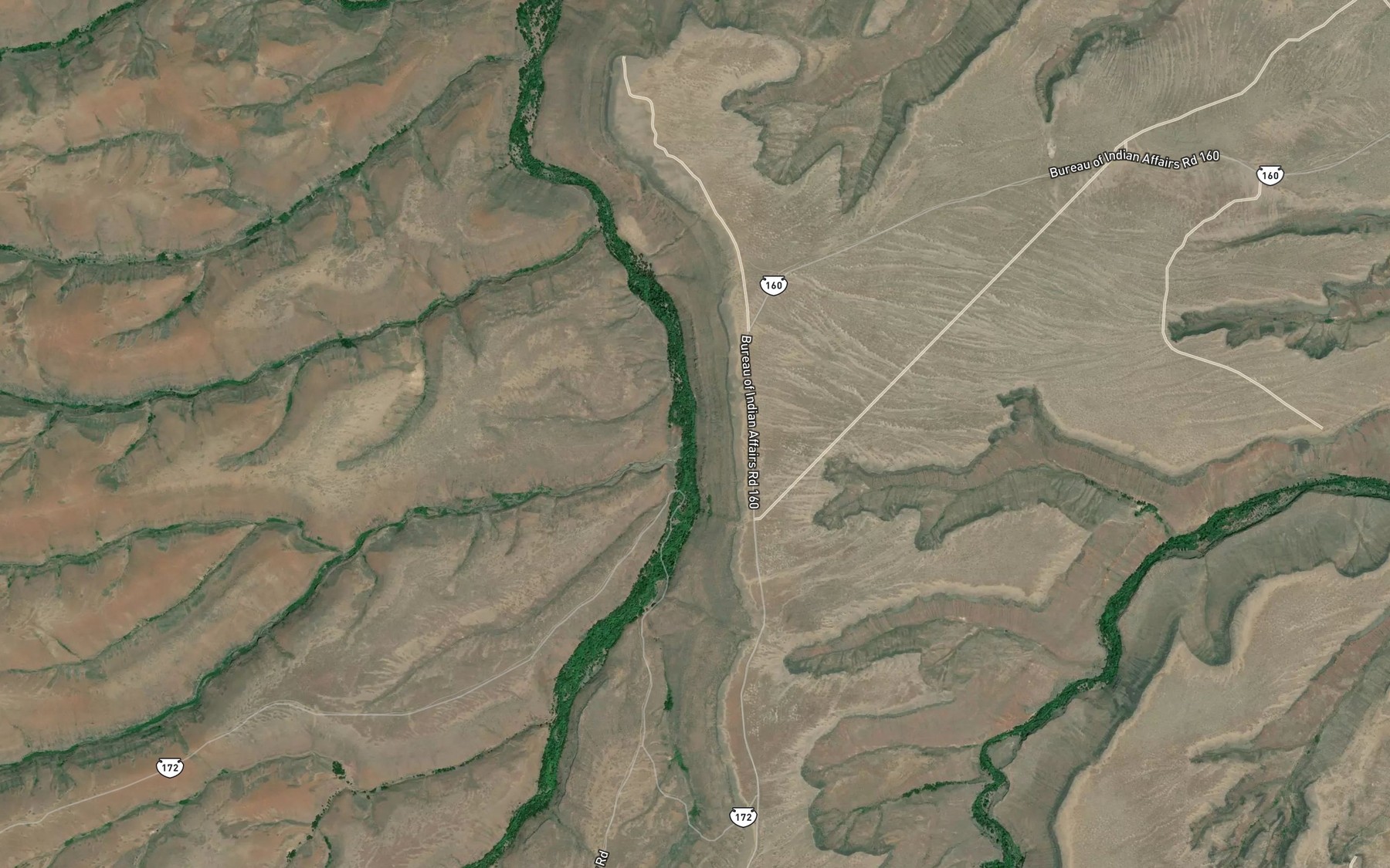 Satellite map of the Fortyday Creek