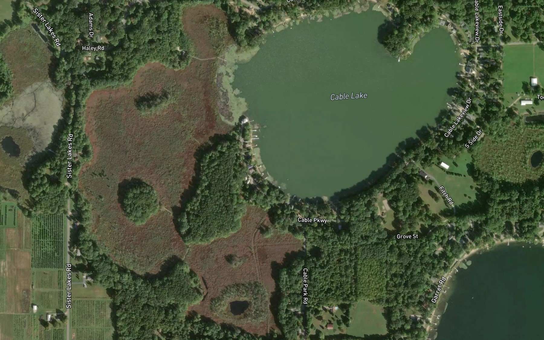 Satellite map of the Cable Lake