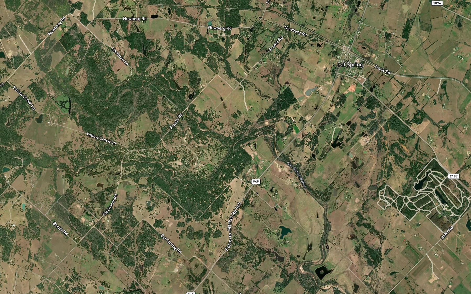 Satellite map of the Yellow Creek
