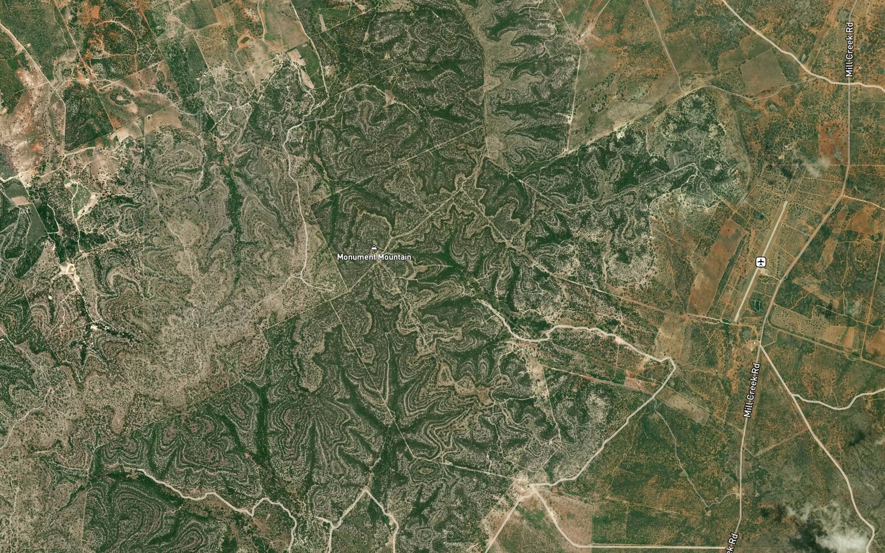 Satellite map of the Walnut Spring