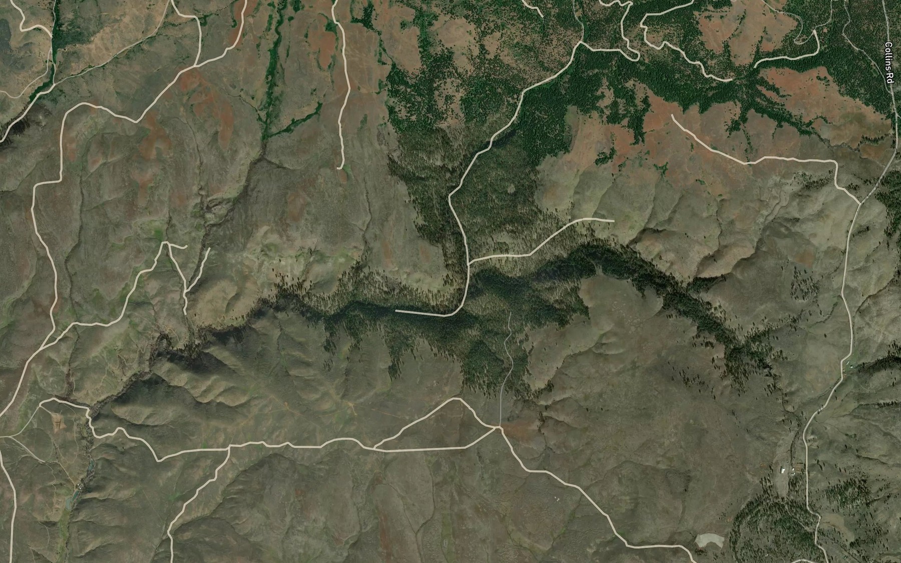 Satellite map of the Sawmill Creek