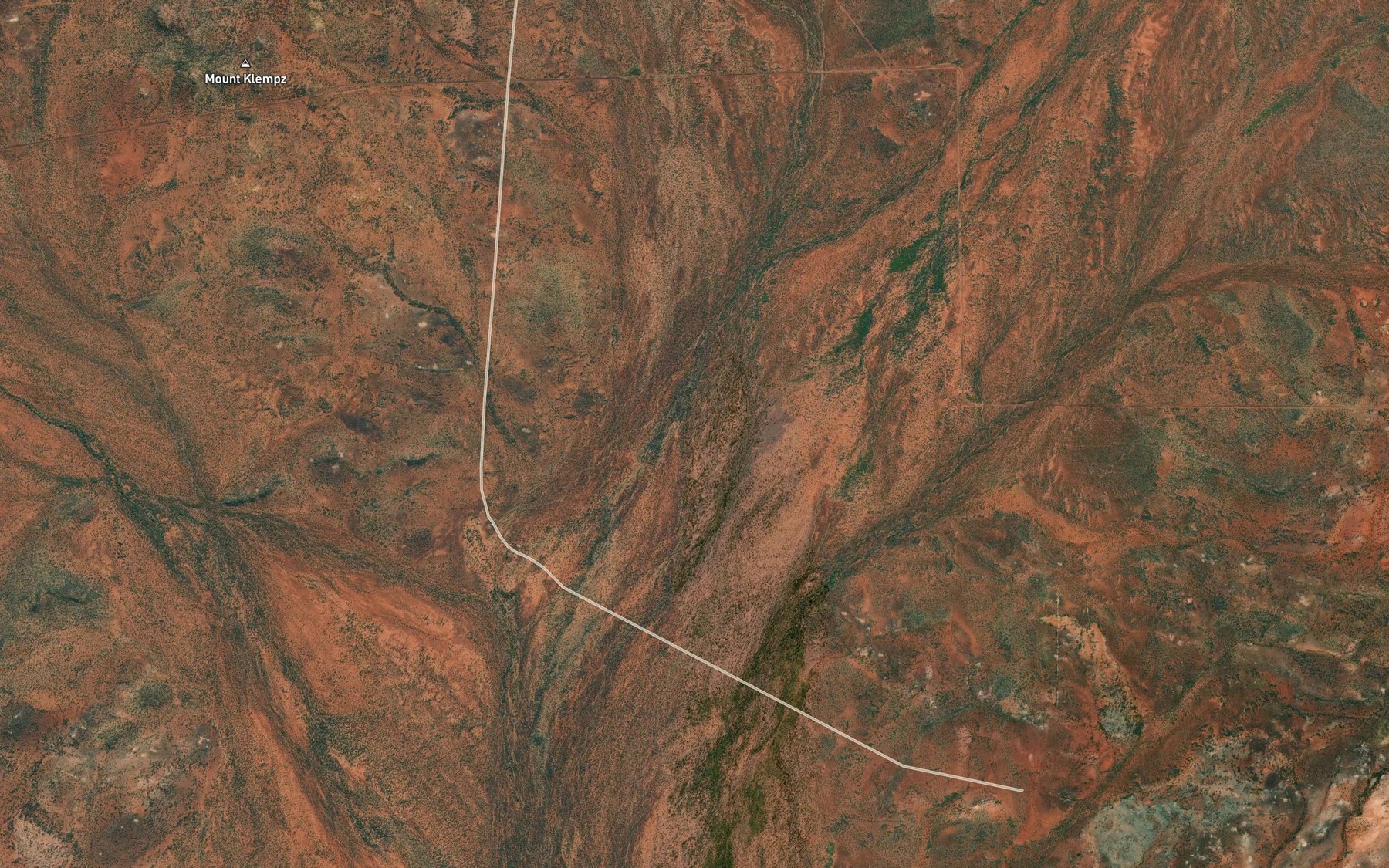 Satellite map of the Hacks Creek