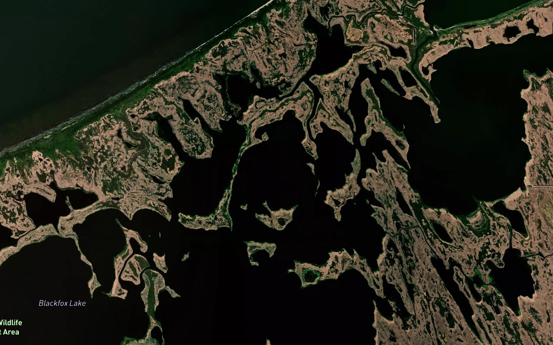 Satellite map of the Gadwell Bay