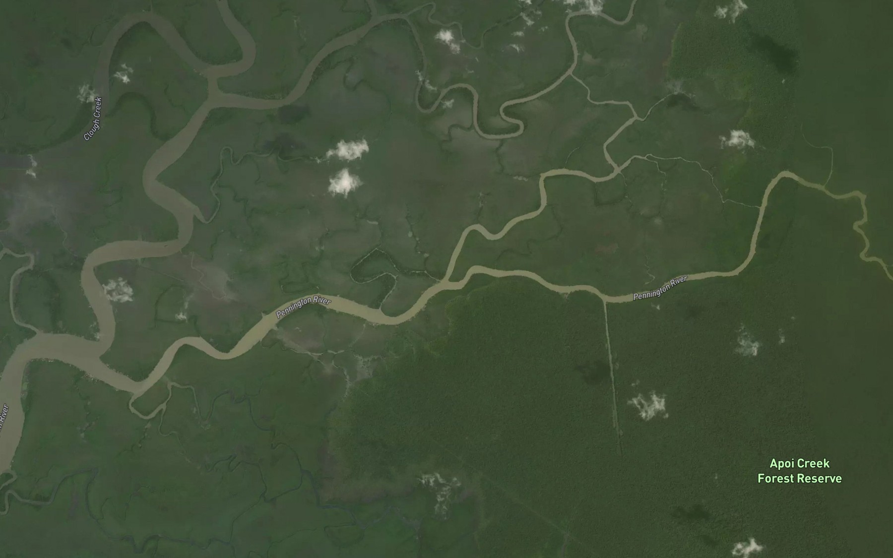 Satellite map of the Okparatubo Creek