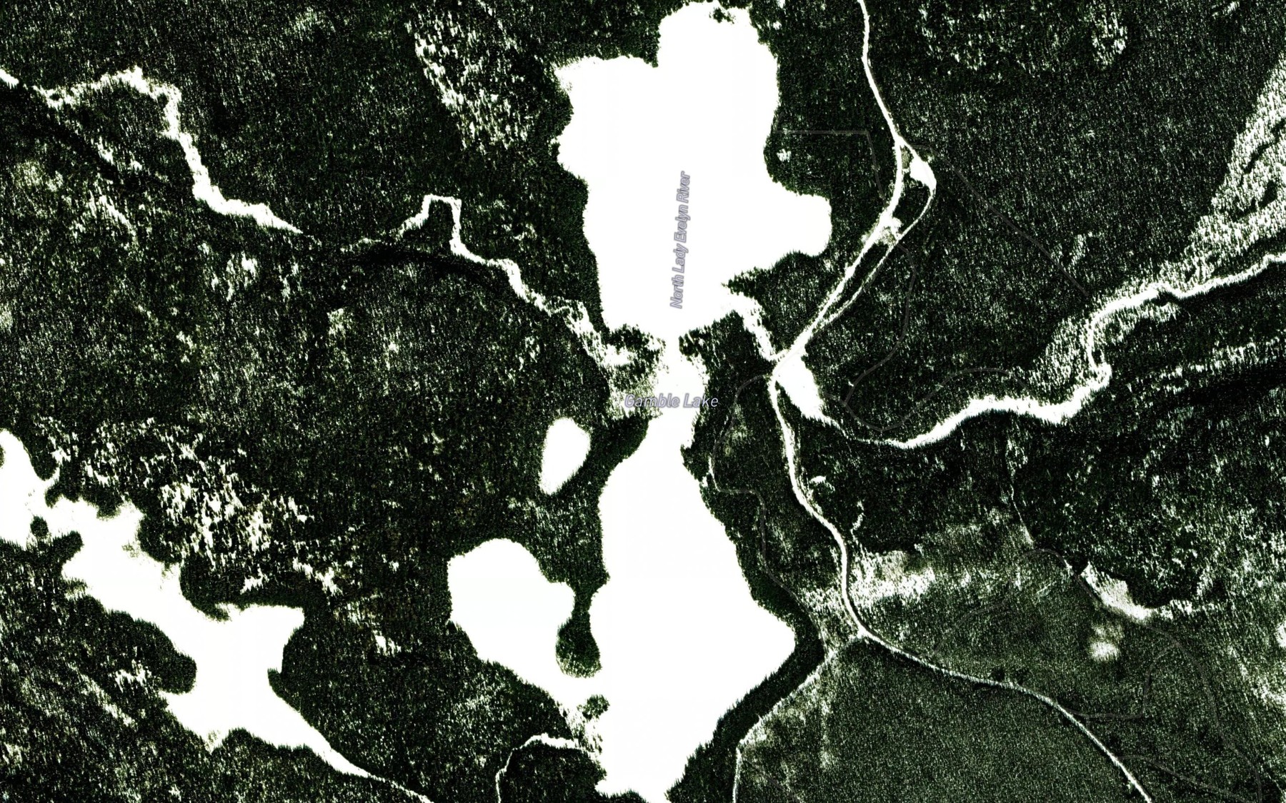 Satellite map of the Gamble Lake